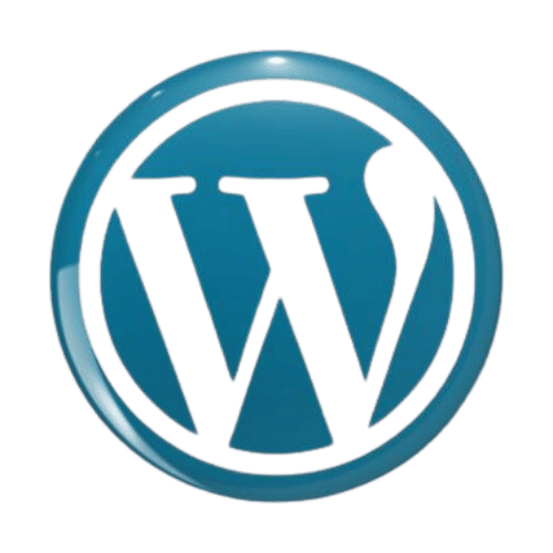 WordPress logo representing a popular content management system (CMS) for website creation.